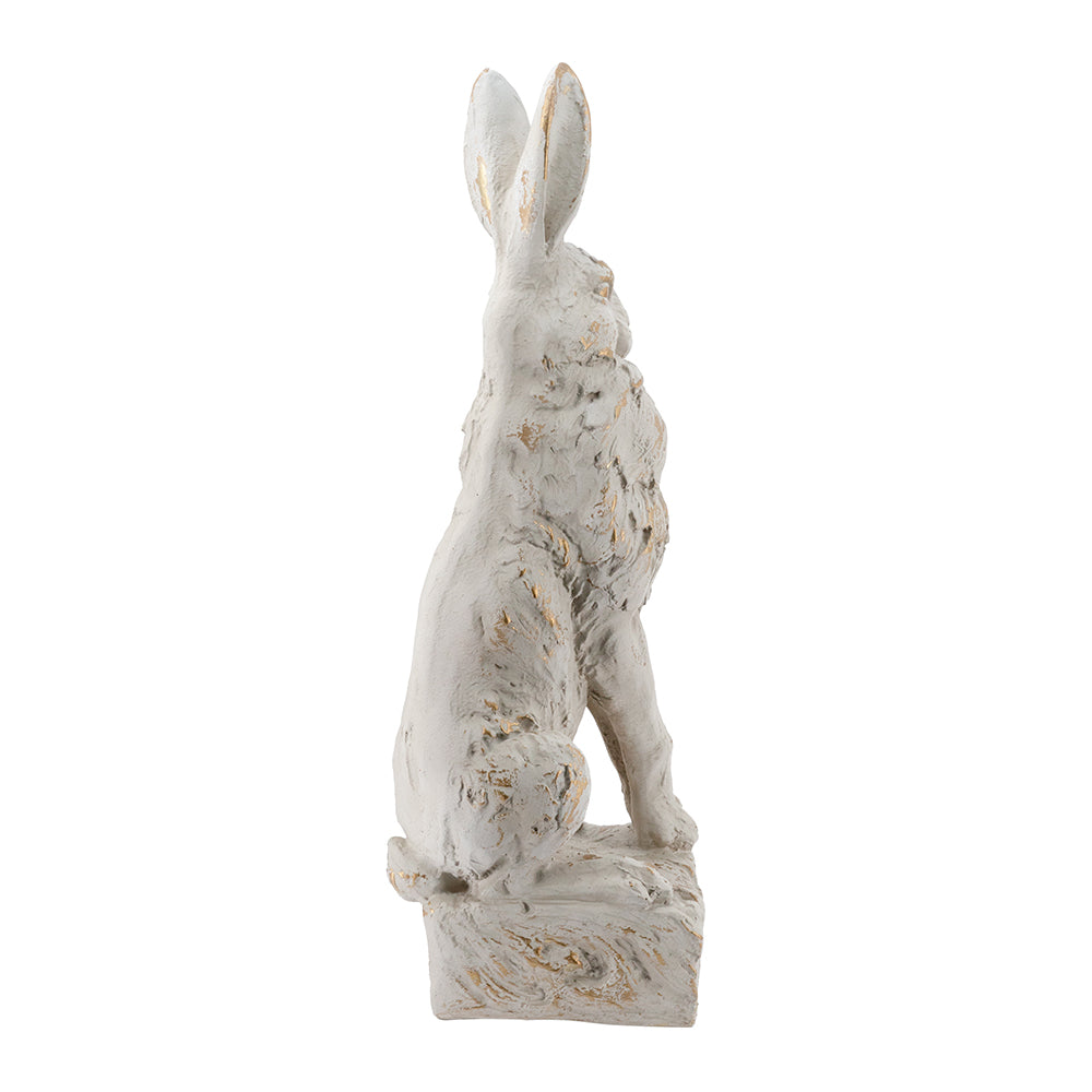Large Magnesium Sitting Rabbit Figurine with Antique Finish