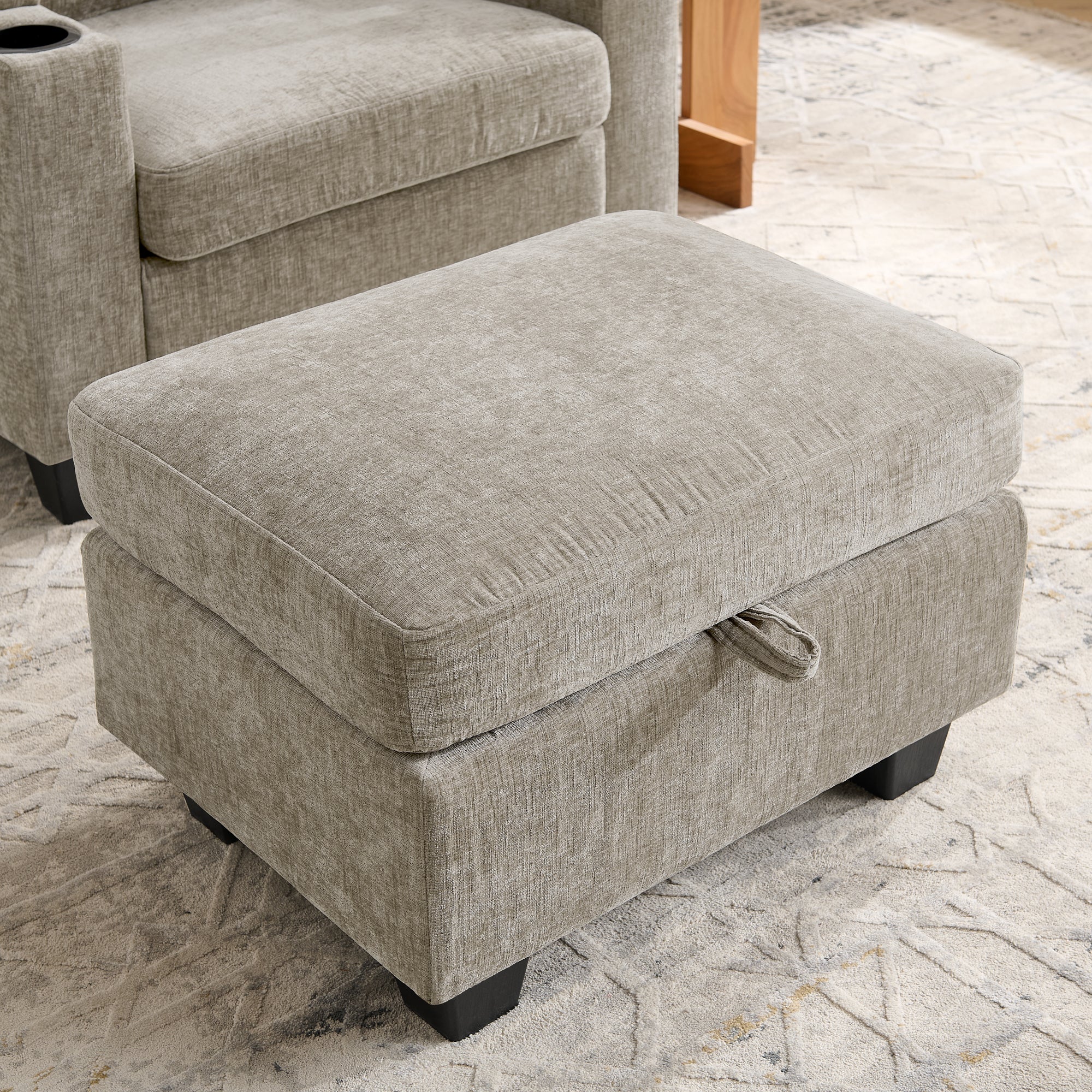 Single Sofa Recliner with Manually Adjustable Backrest - Brown