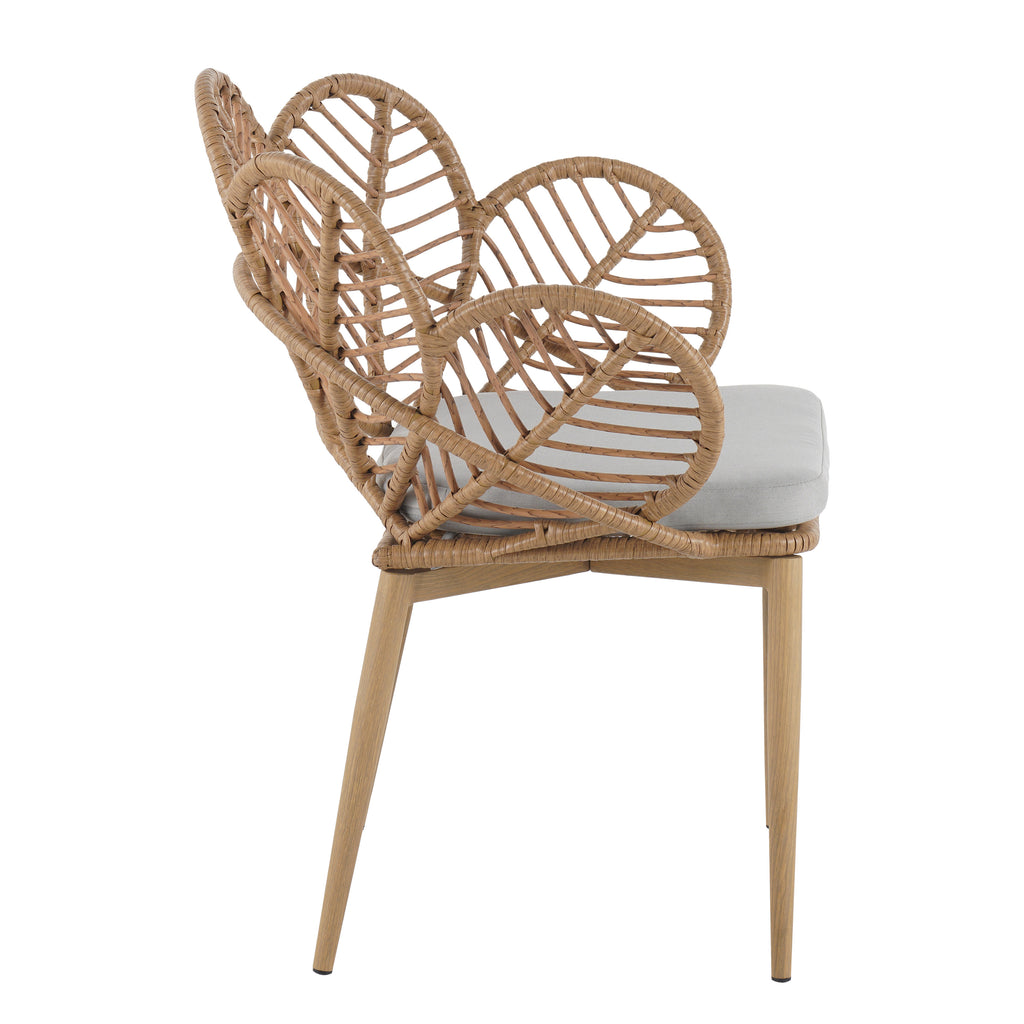 Kirk Outdoor Wicker Peacock Shape Papasan Style Chair