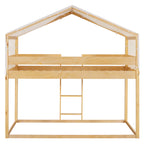 Twin Over Twin Wood Bunk Bed with Tent