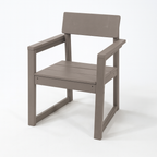 Antique Wood Color HDPE Outdoor & Garden Armchairs