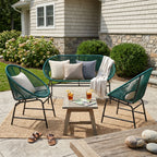 Nusa Outdoor Patio Wicker 3-Pcs Chat Set
