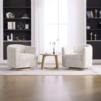 31.1'' Wide Upholstered Chenille Swivel Barrel Chair