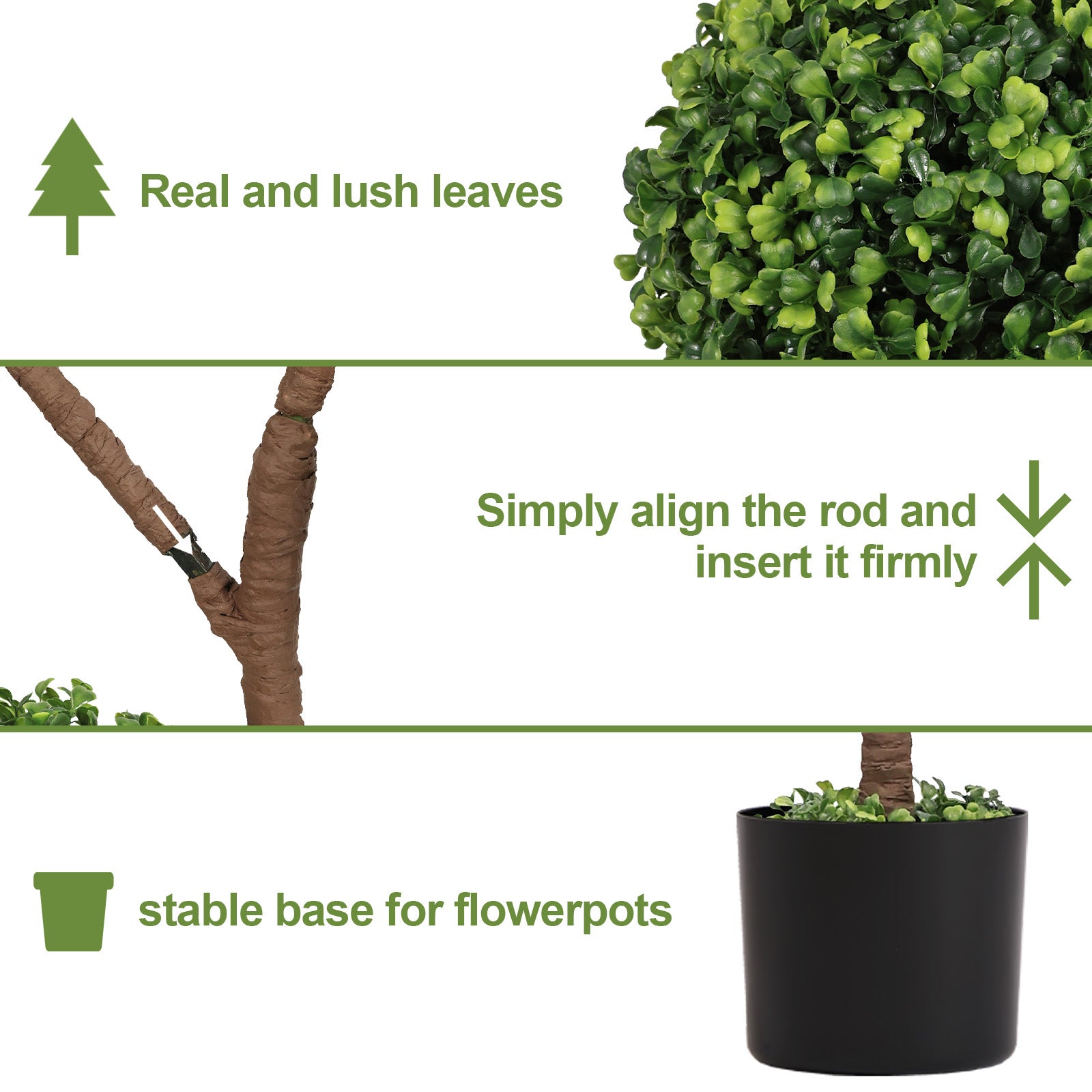 4FT Tall Artificial Boxwood Topiary Tree - Large Faux