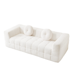 84.6-Inch Modern Boneless Couch with Two Circular Throw Pillows