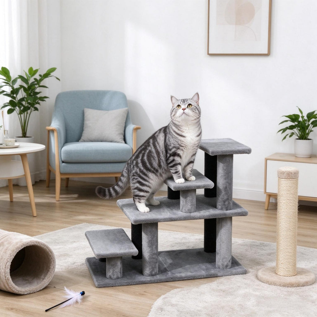 Modular Pet Cat Stairs, 2/3/4‑Step Flexible Setup Pet Steps for Bed and Sofa