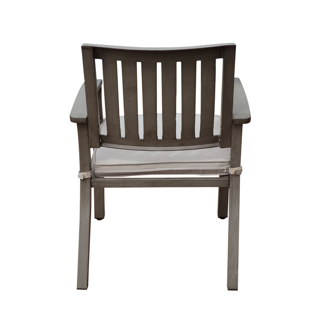Outdoor Modern Aluminum Dining Chair with Cushion (Set of 2)