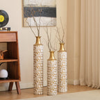 Decorative Metal Vases Set of 3