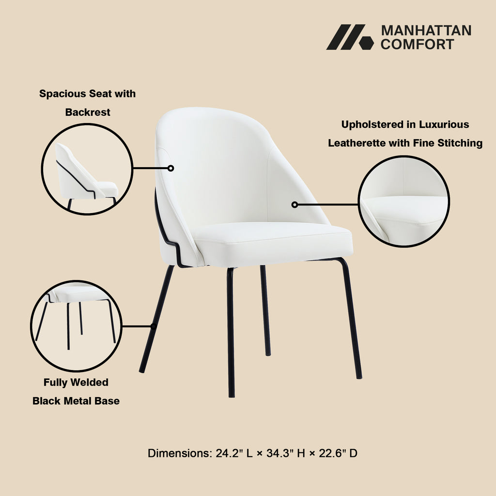 Gracie Metal Vegan Leather Dining Chair