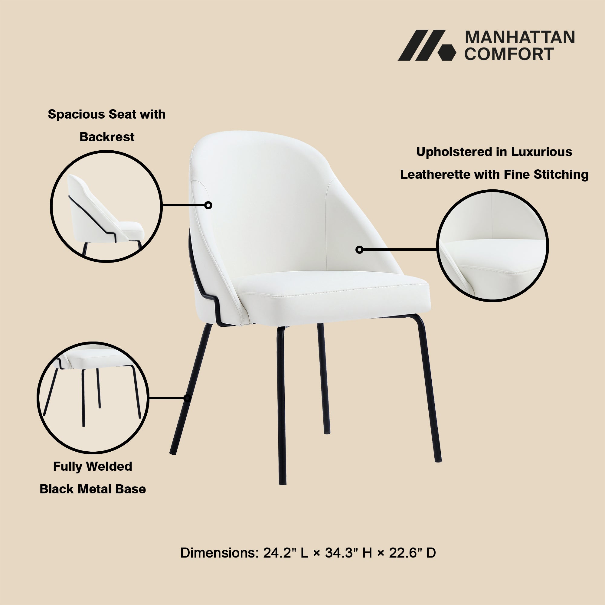 Gracie Metal Vegan Leather Dining Chair