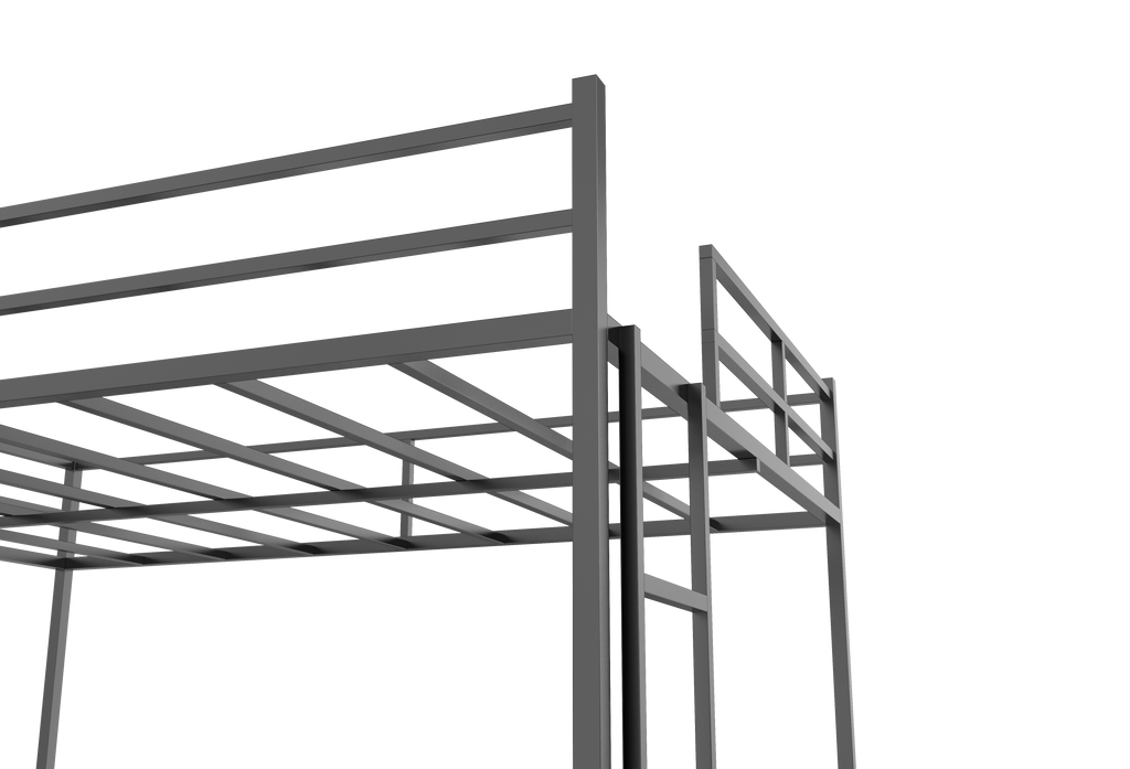 Metal Full Size Loft Bed with Slide and Ladder