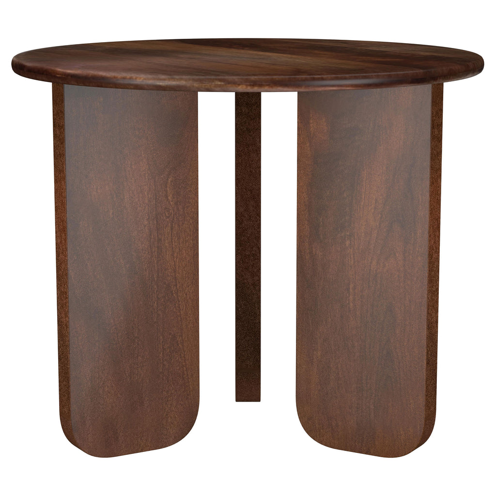 Columbo Brown Wood Round End Table