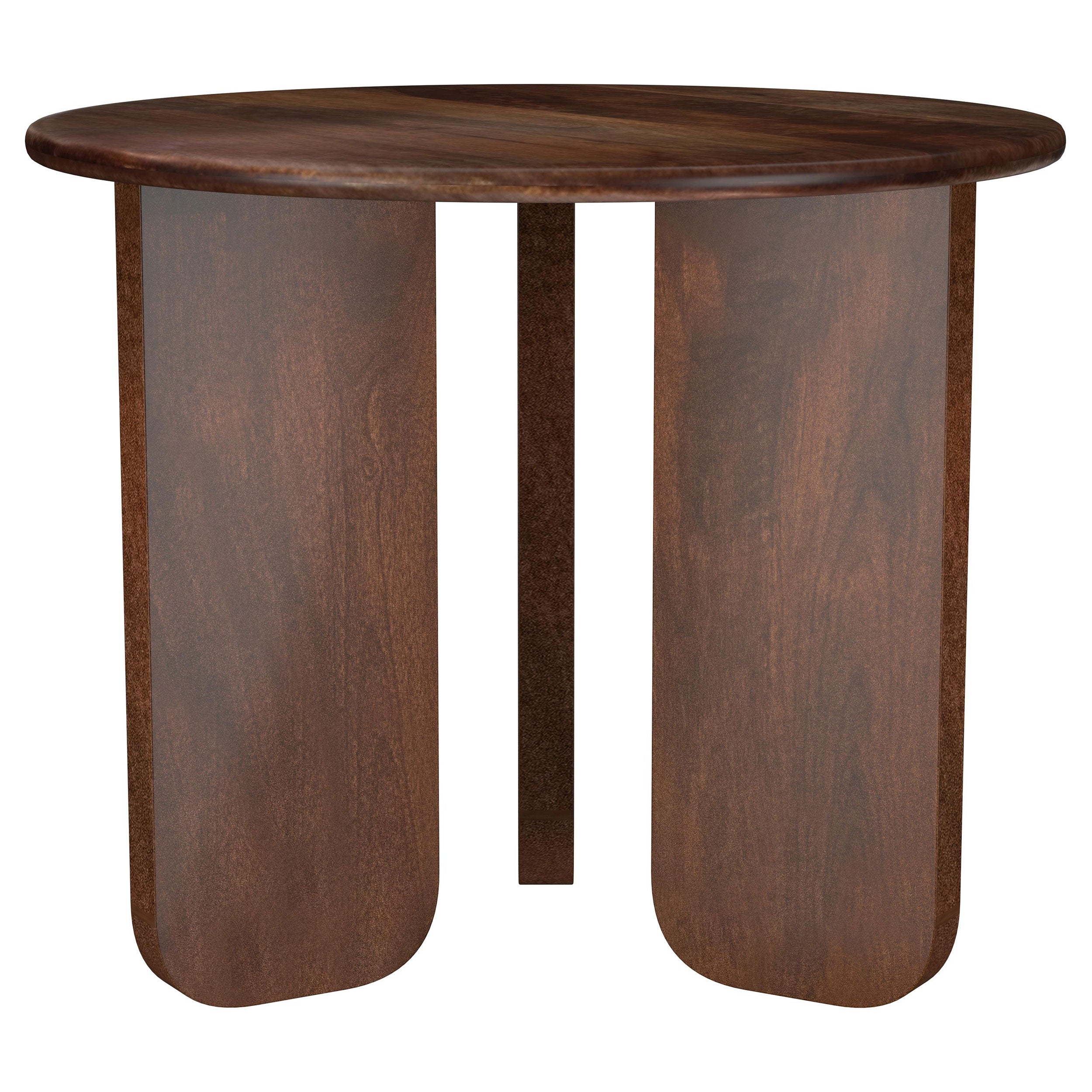 Columbo Brown Wood Round End Table