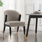 Ola Wood Chenille Dining Chair in Stone