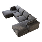 134" Cloud Sofa - Dark Grey Corduroy Fabric