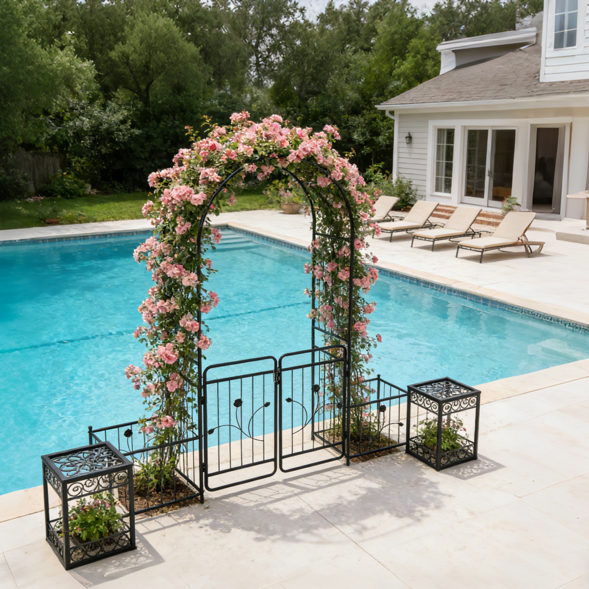 Metal Garden Arch with Gate