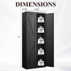 2 Doors Metal Storage Cabinet Kitchen Pantry Cabinet