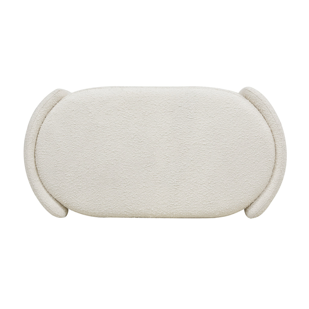 Fuji 43" Upholstered Oval Storage Bench