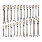 Flex-Head Ratcheting Wrench Set, 24-Piece SAE and Metric