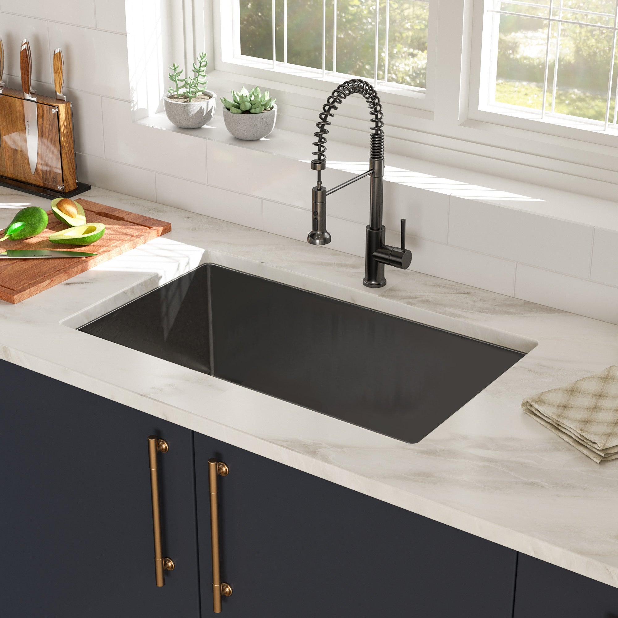 30"x18"x9" Gunmetal Kitchen Sink