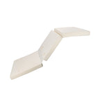 Acacia Solid Wood Lounge Chaise Set with Cream Cushion