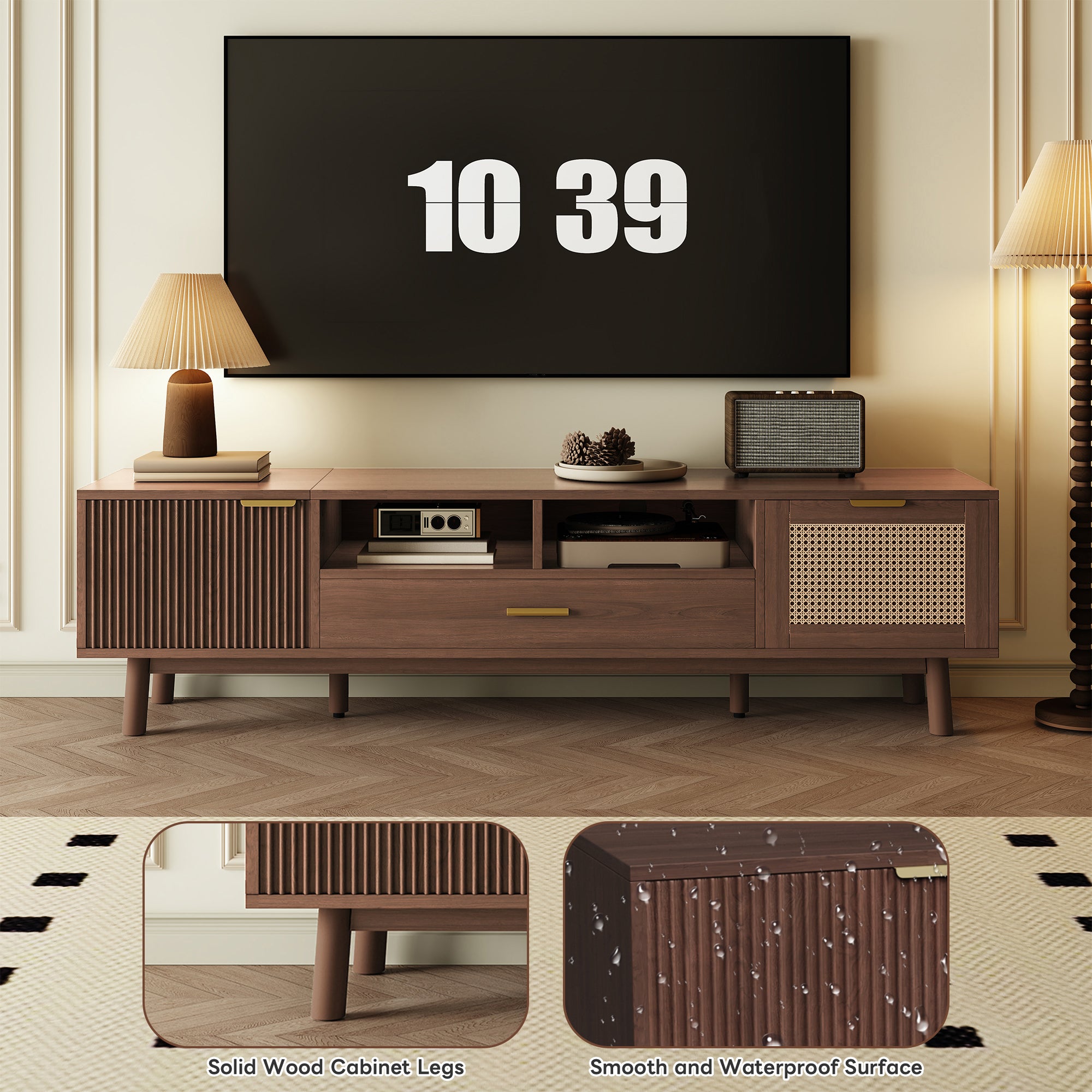 Wood Fashionable TV Stand for 75" TVs
