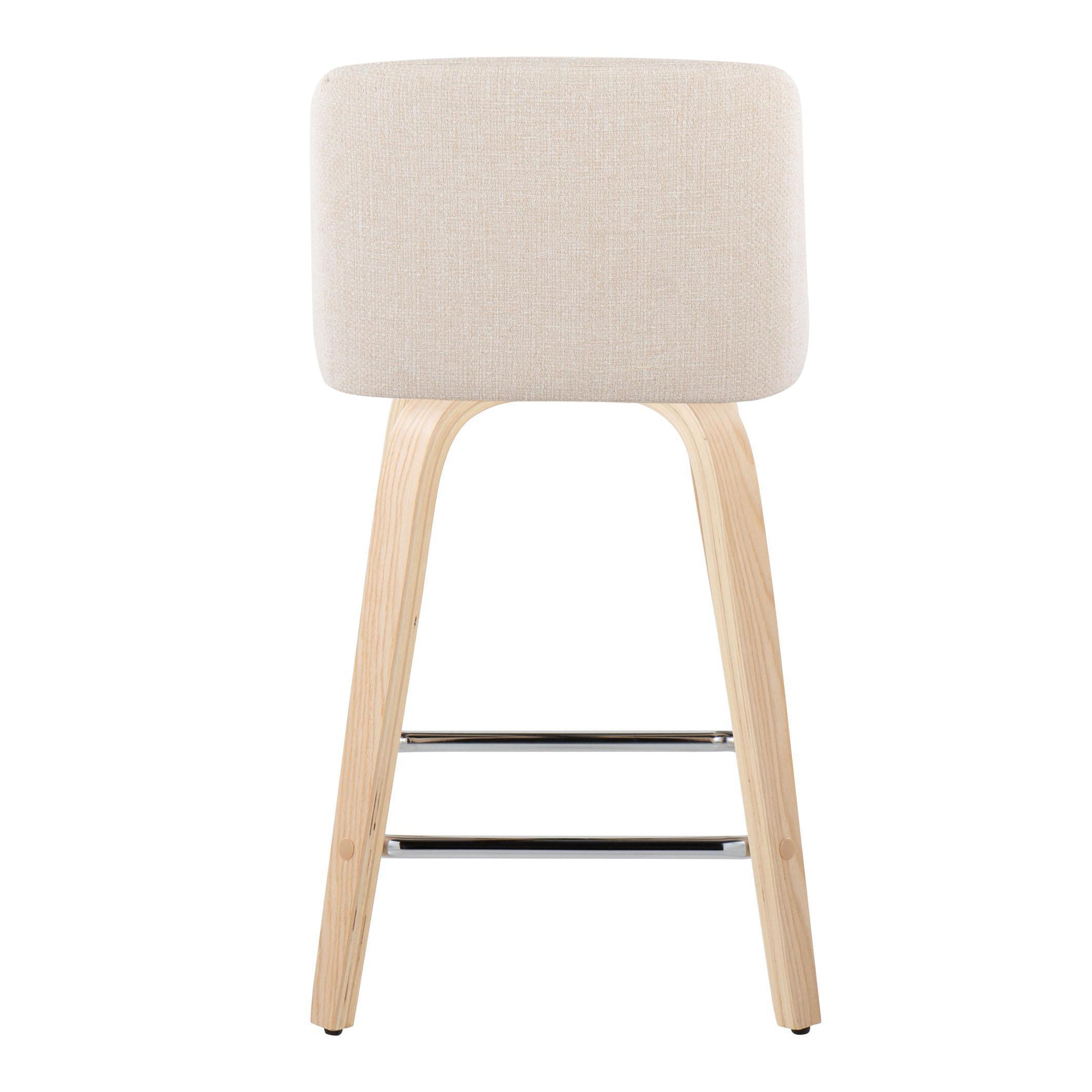 24" Contemporary Fixed Height Counter Stool with Swivel