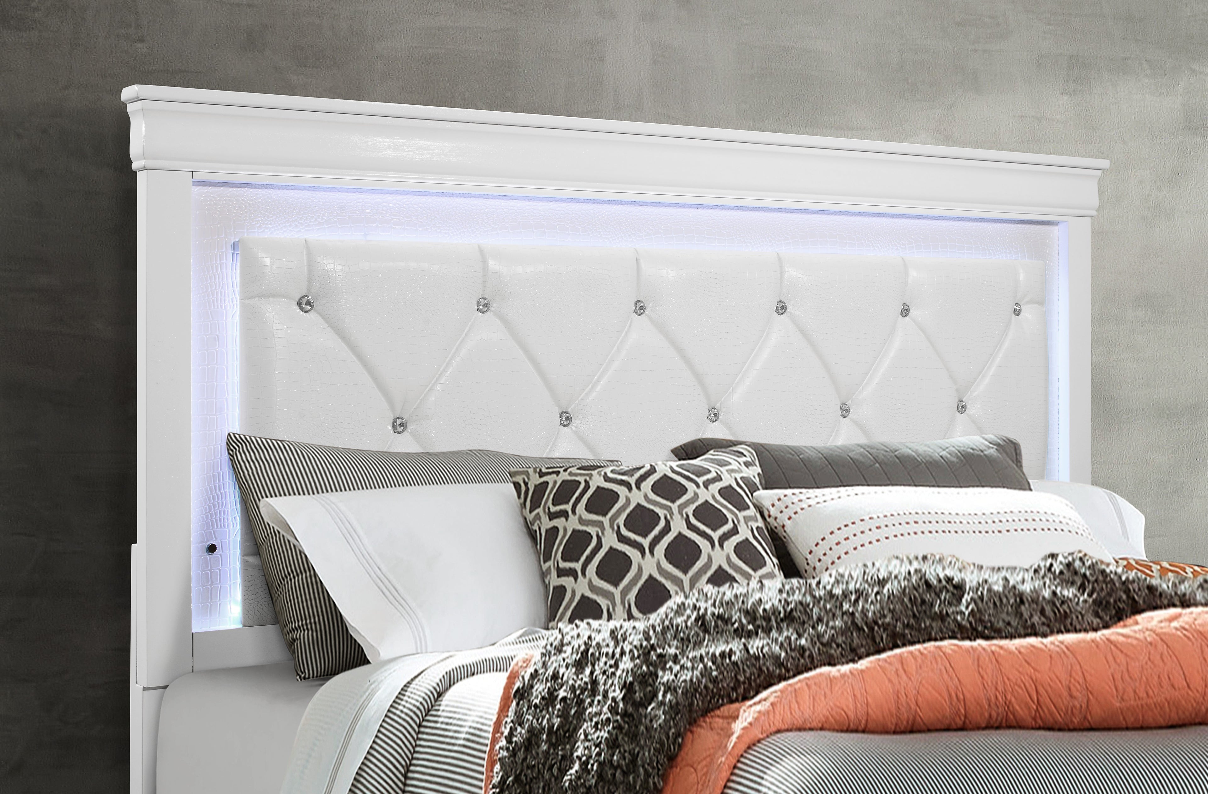 Shaker Bed with Tufted Headboard