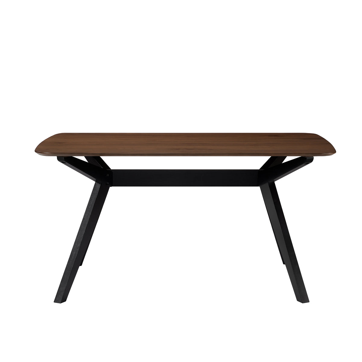 5-Piece Upholstered Dining Set With Rubberwood Frame, Grey+Walnut+Black