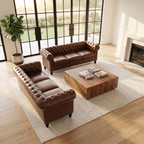 FX-P80PB-PUBR-2PC Chesterfield Sofa Set