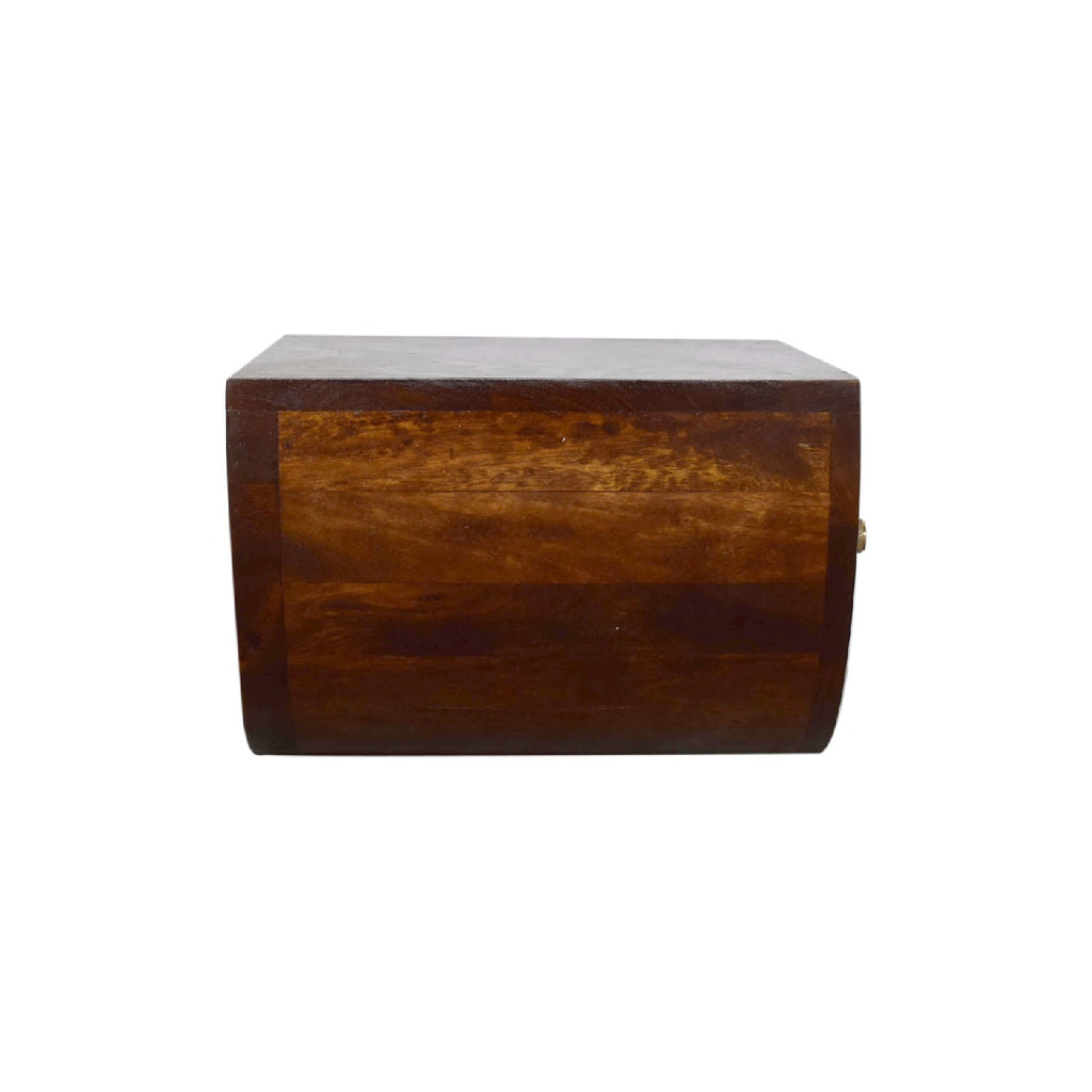 Solid Wood Chestnut Crescent Floating Nightstand, 1-Drawer