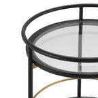 Modern Round Bar Cart with Tempered Glass Shelves