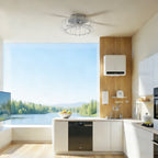 21'' Low Profile Bladeless Ceiling Fan with Lights