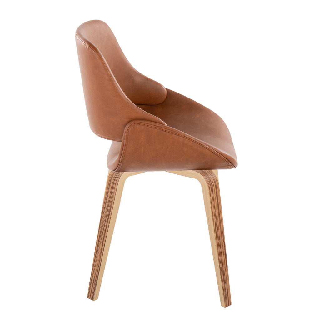 Mid-Century Modern Accent/Dining Chair Set in Zebra Wood