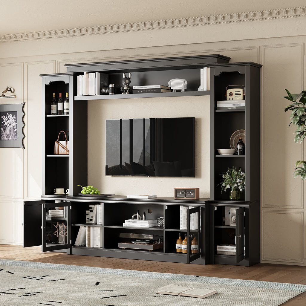 All-in-One Modern TV Stand with Bookcase for TVs Up to 65-inch