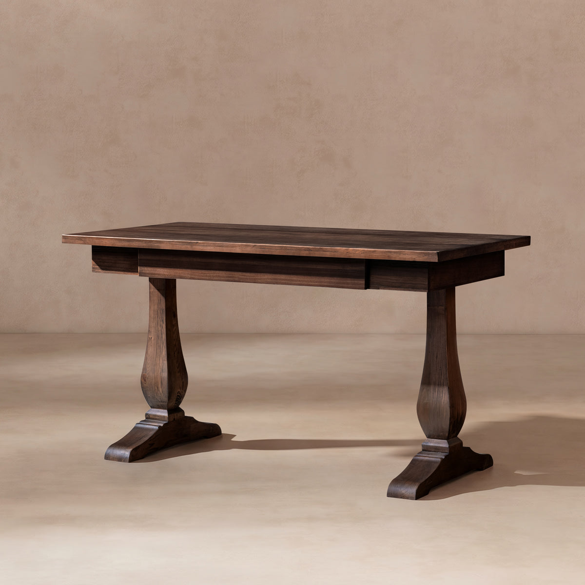 Whitmore 55-Inch Reclaimed Pine Writing Desk, Java Brown