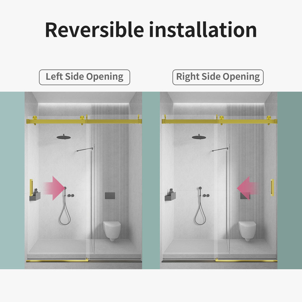 56-60" W * 76" H Frameless Shower Doors