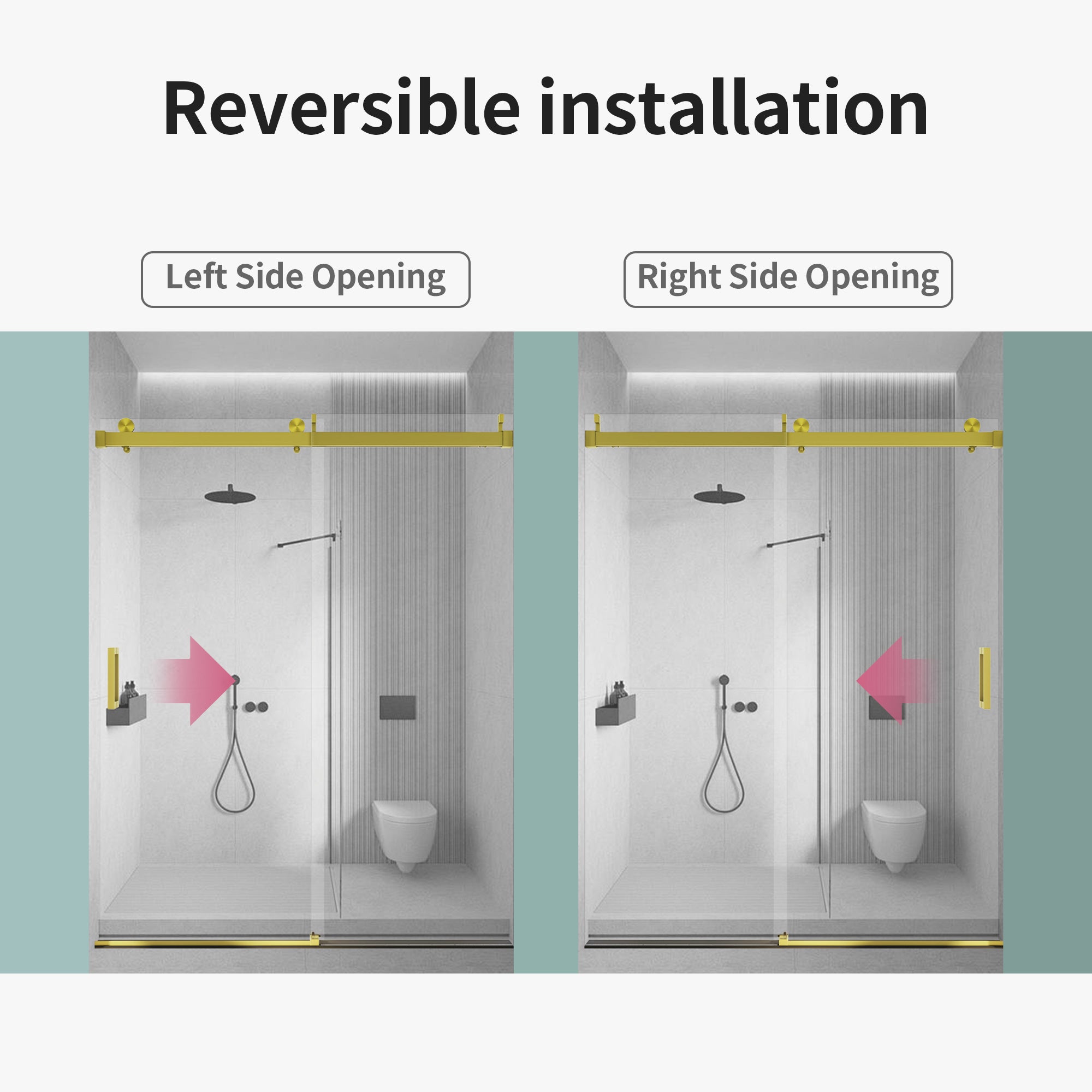 56-60" W * 76" H Frameless Shower Doors