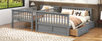 Twin Over Full Bunk Bed with Drawers, Convertible Beds