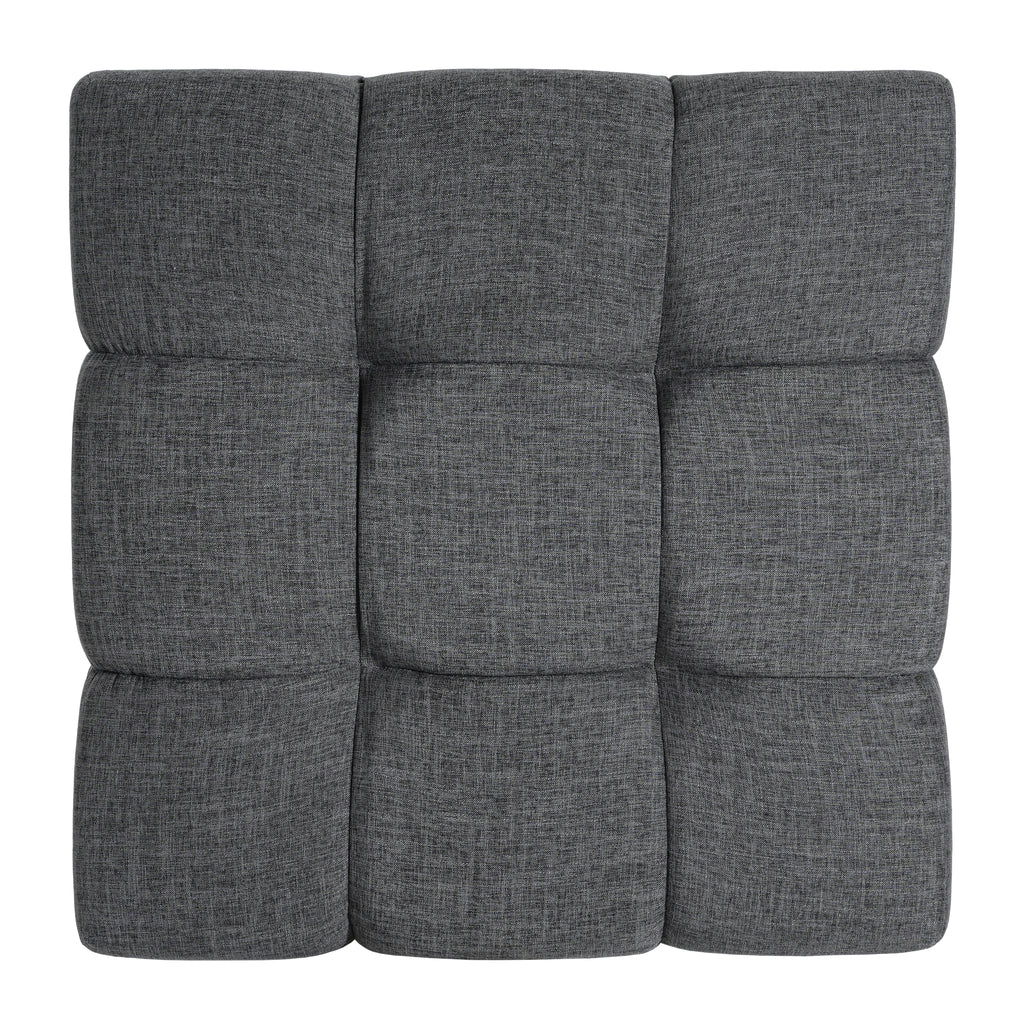Modern Upholstered Deep Biscuit-style Tufted Ottoman