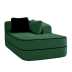 Elysees Right Chaise Sofa with Pillows Teddy Fabric - Green
