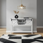 46" Modern Farmhouse Entryway Table with Storage & Sliding Barn Door