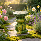 Frog Stool Garden Statue