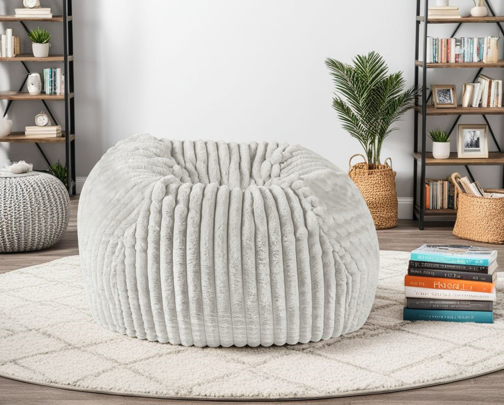 40 Inch Minky Dove Bean Bag Chair