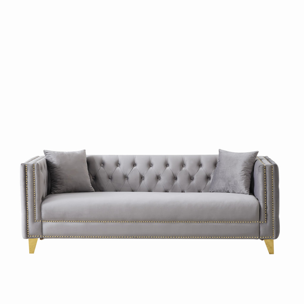 80" Chesterfield Velvet Sofa