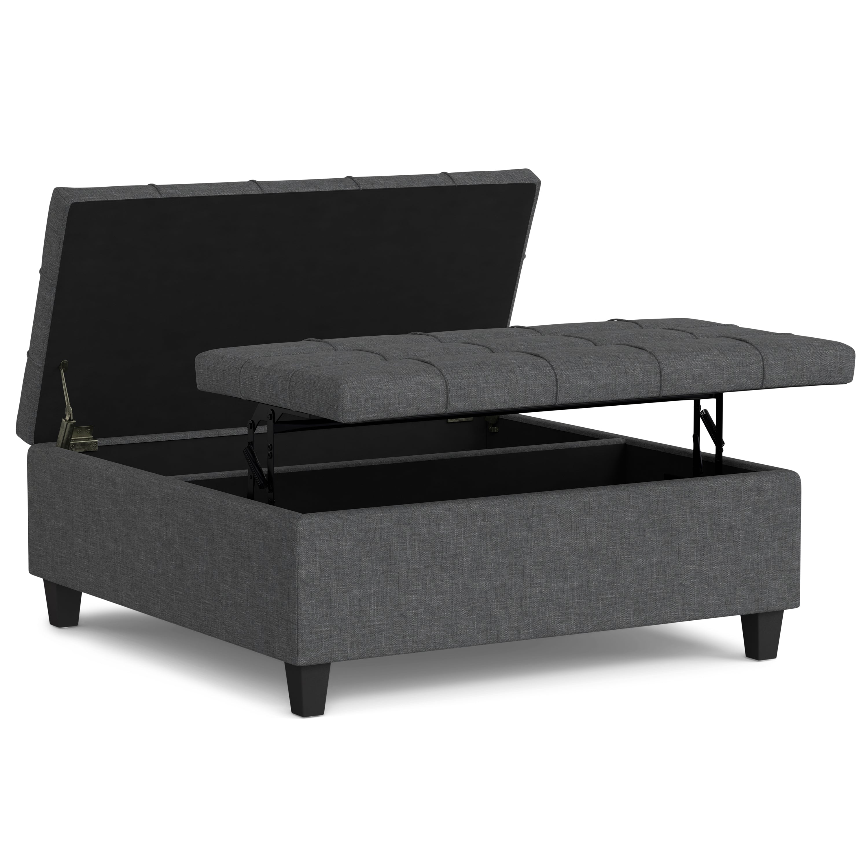 Harrison 40 Inch Wide Large Square Coffee Table Storage Ottoman
