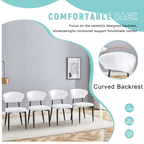 White Minimalist Ergonomic Dining Chair Set of 4