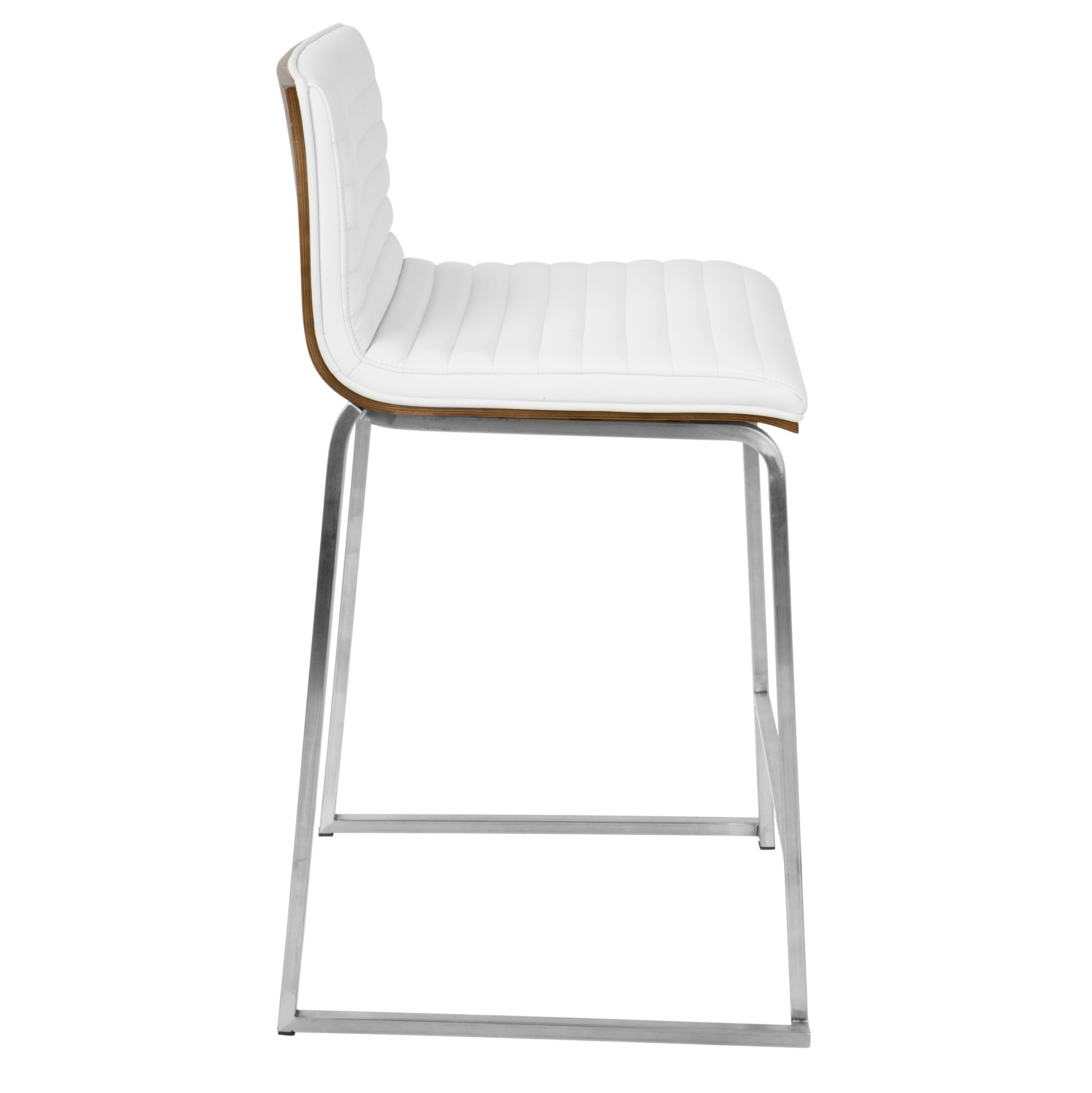 26" Contemporary Counter Stool in Brushed Stainless Steel