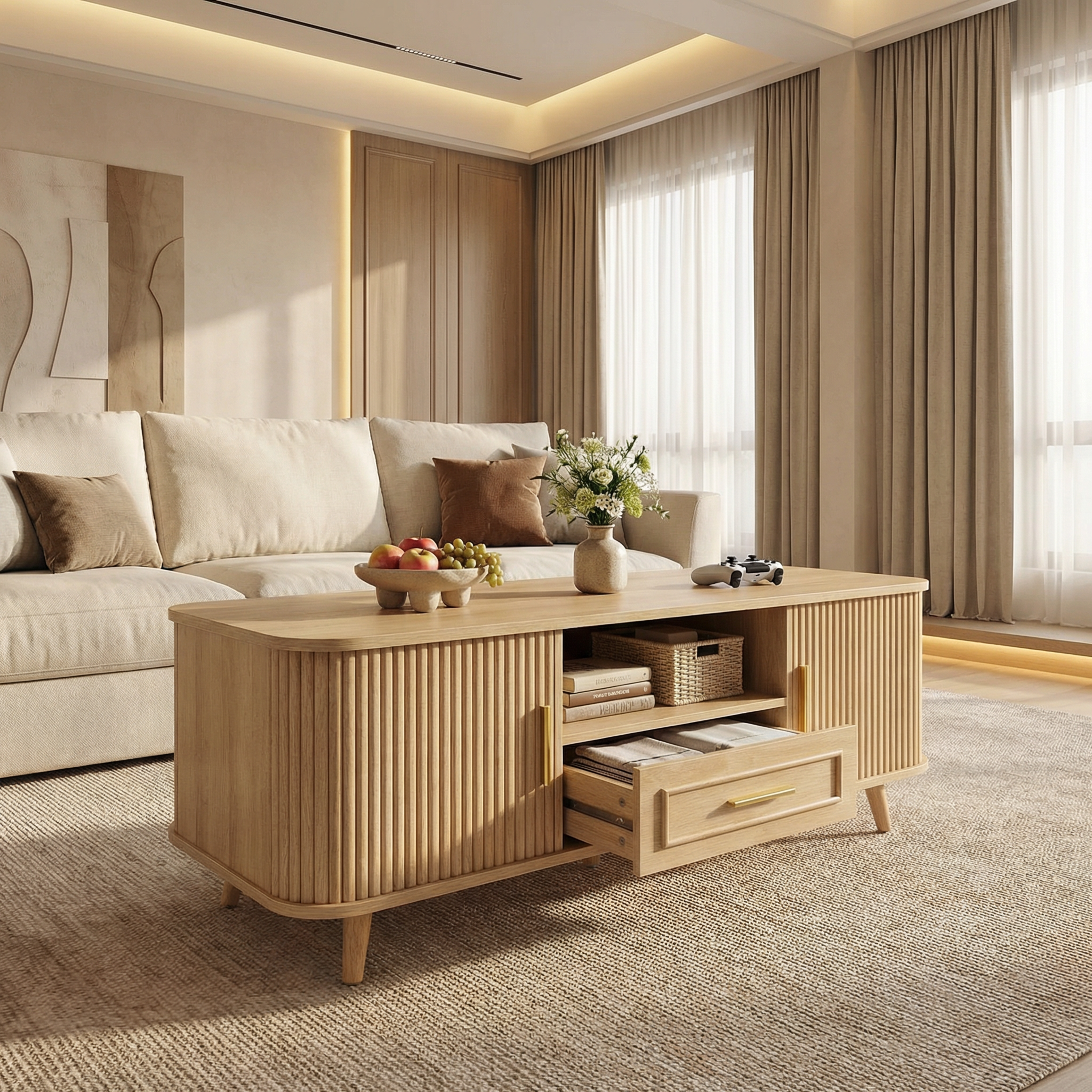 Mid-Century Modern Coffee Table with Storage