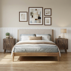 Medieval-Style Modern Double-Drawer Bedside Table